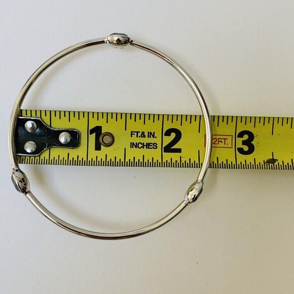 Swarovski bangle bracelet crystal Silver Gray Black Metallic - No Box Size M - Picture 5 of 6